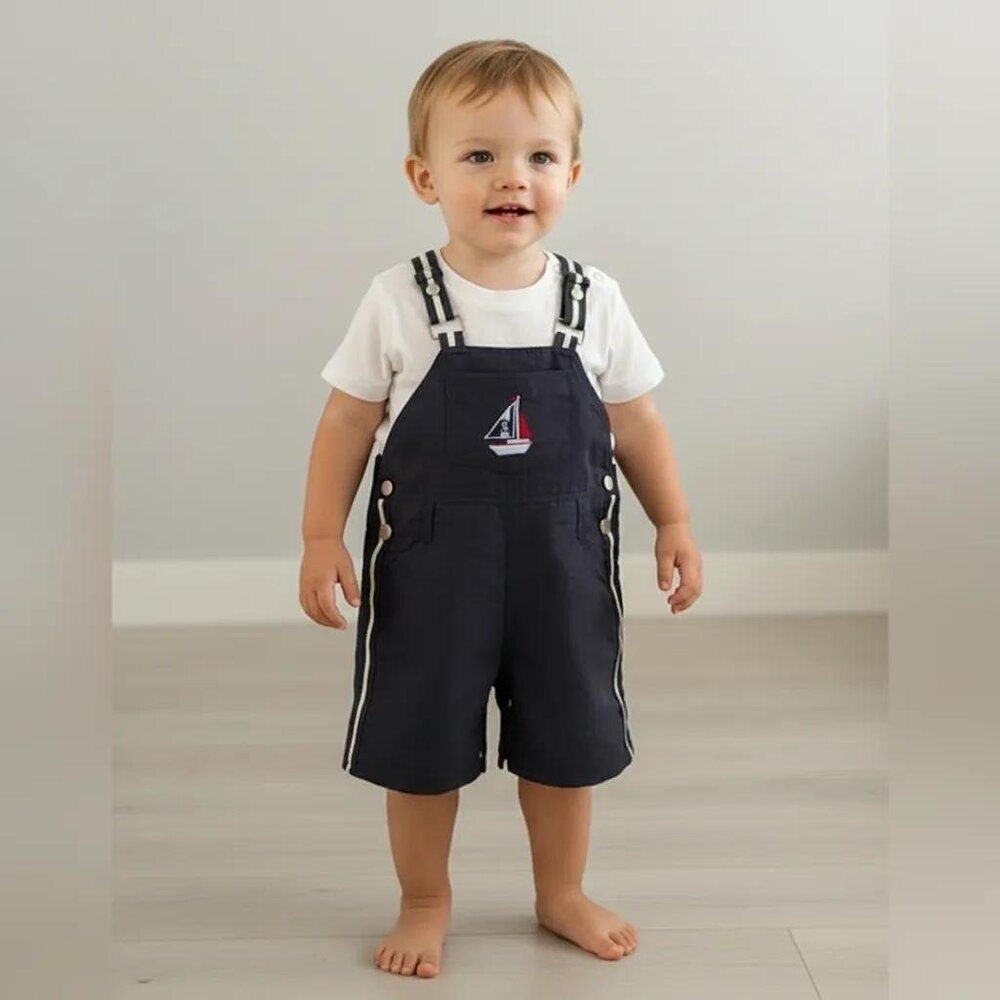 Hippo Club Lightweight Embroidered Sailboat Nautical Shorts